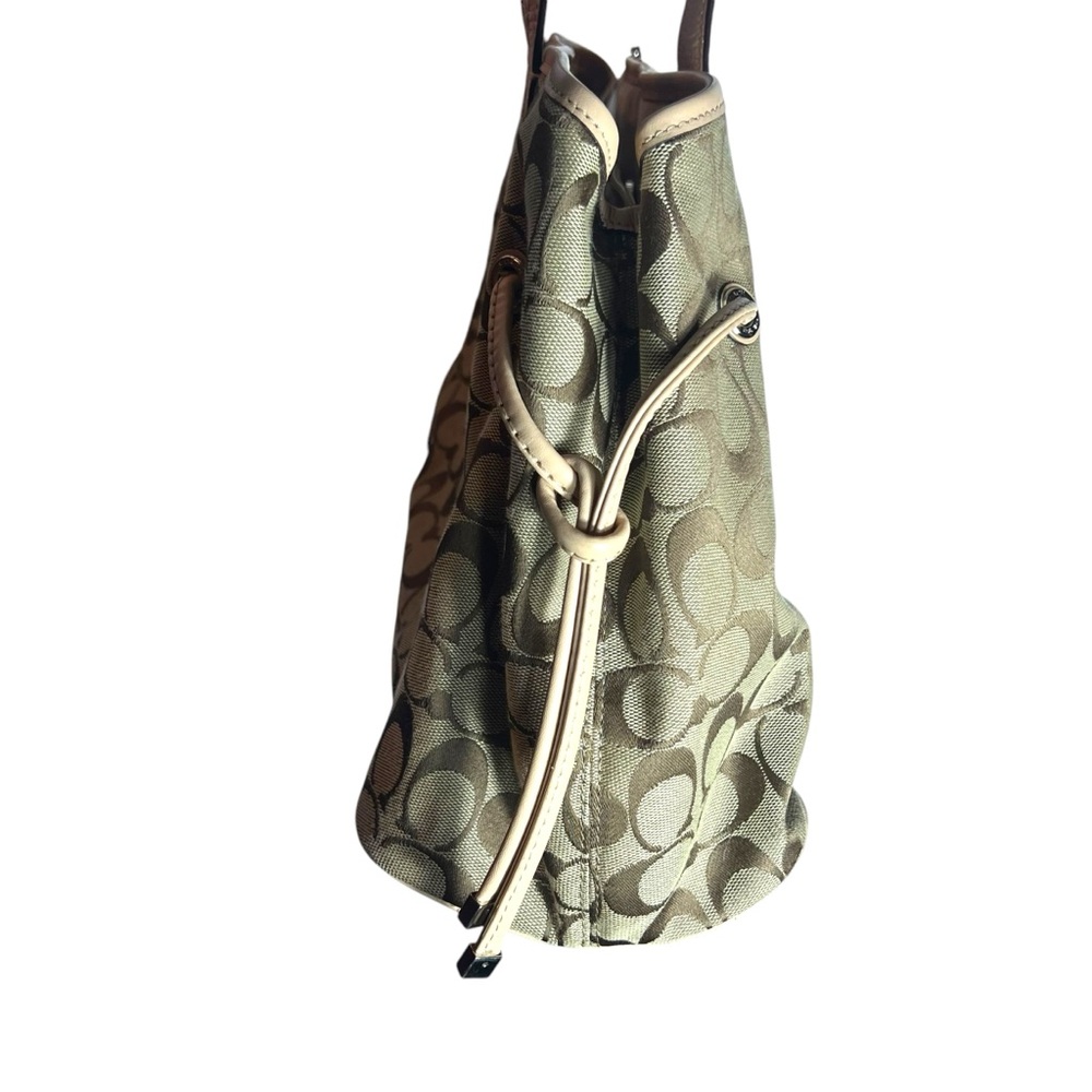 Coach Canvas Stripe Python Carryall Shoulder Bag … - image 3